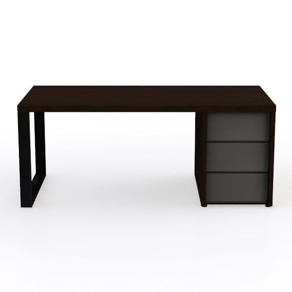 Modern Solid Wood Metal Office Desk With Storage Drawers 3D Model ...