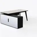 L-shaped Desk Right 45 Degree View