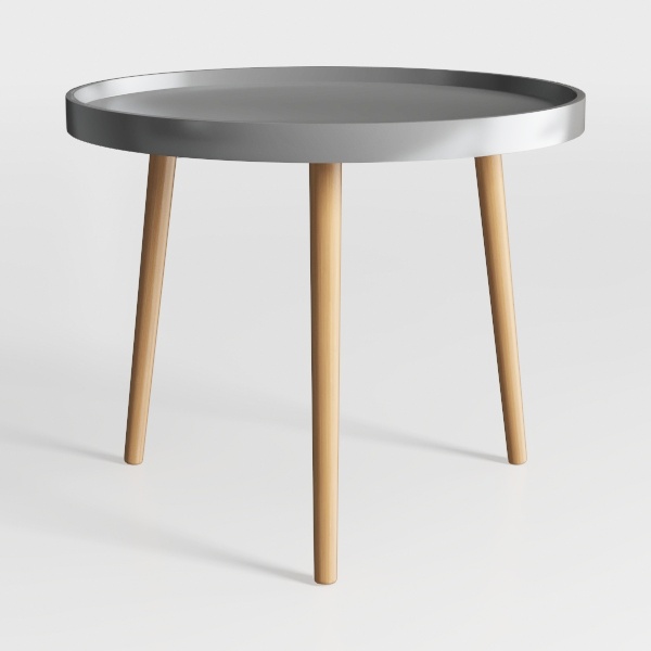 SAYGOER Black Coffee Table Round Small Coffee Tabl