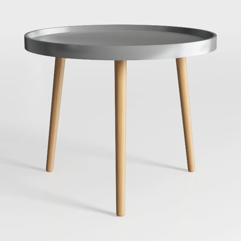 SAYGOER Black Coffee Table Round Small Coffee Tabl