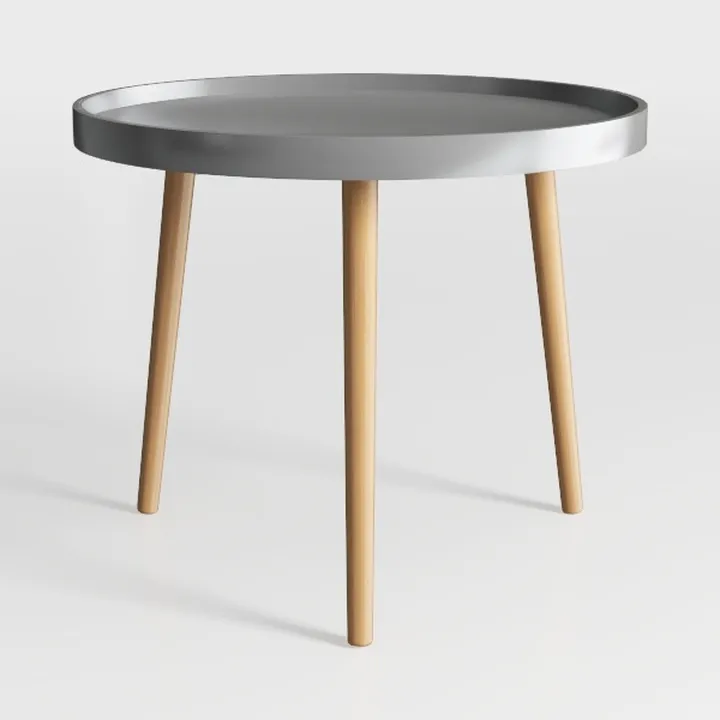 SAYGOER Black Coffee Table Round Small Coffee Tabl