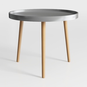 SAYGOER Black Coffee Table Round Small Coffee Tabl