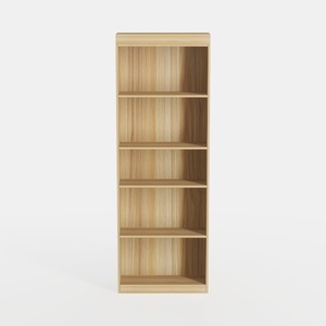 Minimalist Solid Oak Wood Bookshelf Open Storage 3D Model