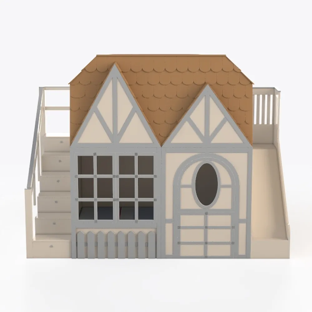 SOFTSEA Low Loft Bed Twin Size with Roof and Windo