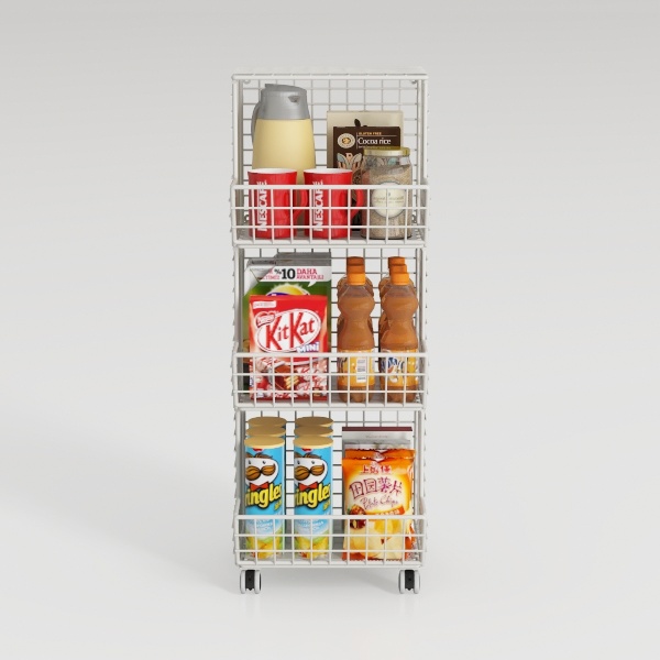 Heavy 4-Tier Snack Cart with Wheels ，Rolling