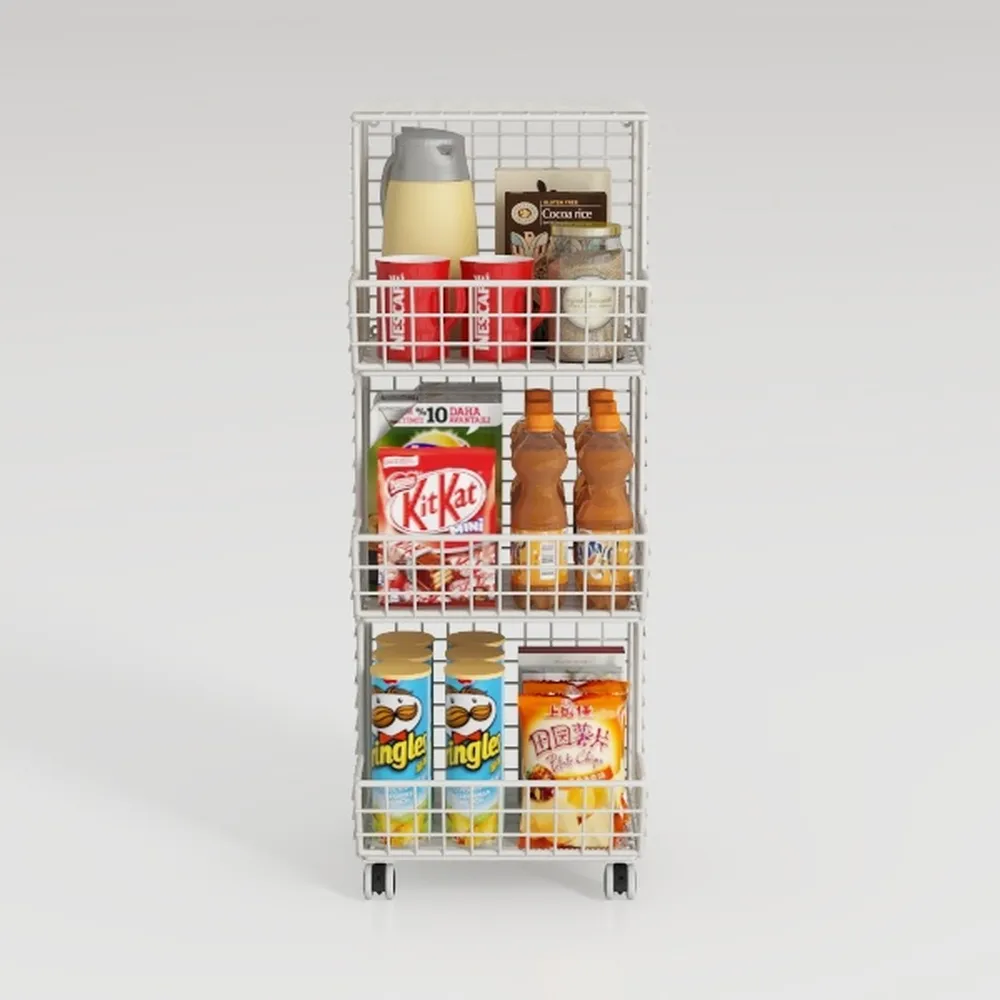 Heavy 4-Tier Snack Cart with Wheels ，Rolling