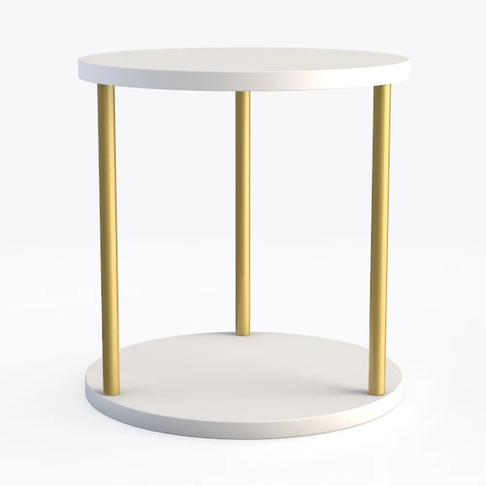 Modern Side Table, Marble Top, Sofa End Table with