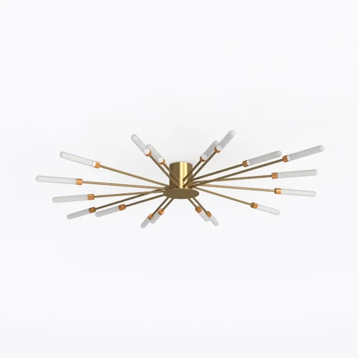 Modern Brass Metal Sputnik Ceiling Lamp 3D Model
