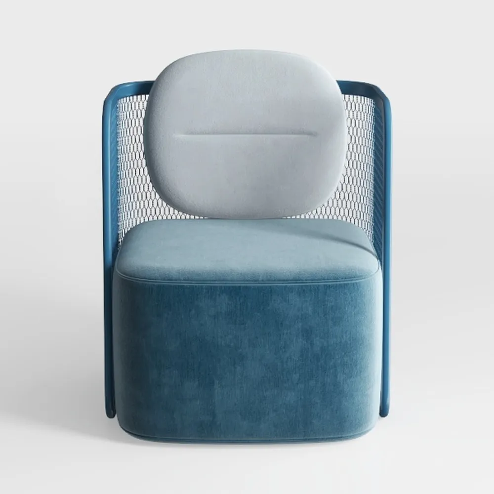 May in Color Mid Century Blue Swivel Accent Chairs