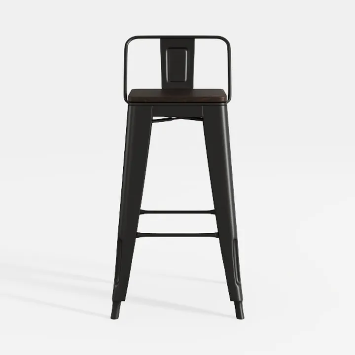 Industrial Metal Wood Counter Height Bar Stool 3D Model
