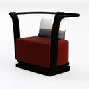 Poltrona Singola con braccioli per Divano in Legno massello con Cuscini in Legno, Sedia Moderna retrò per Il Tempo Libero per Soggiorno, Ufficio, Poltrona Imbottita per Lettura in Camera da Left 45 Degree View