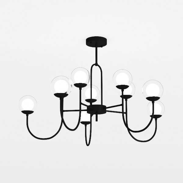 Qamra Farmhouse Black Chandelier for Dining Room, 