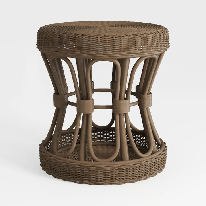 Bohemian Rattan Round Side Table 3D Model
