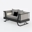 Power Recliner Set with LED Lights, Air Leather 
 Left 45 Degree View