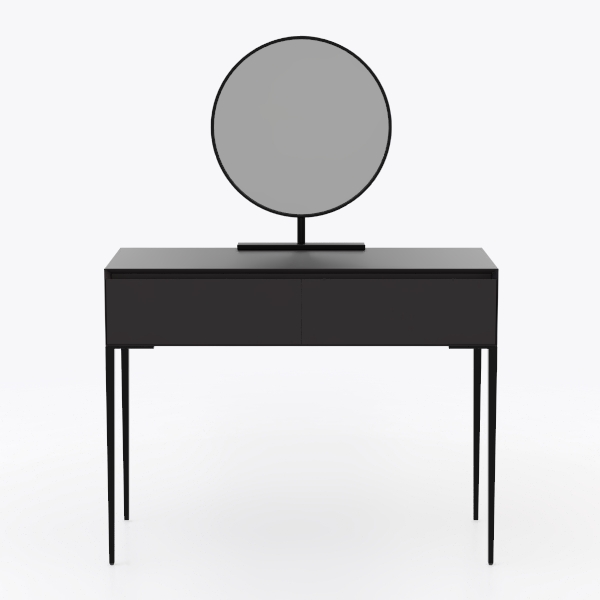 FUNKOCO Black Small Writing Desk with Drawers, 40 