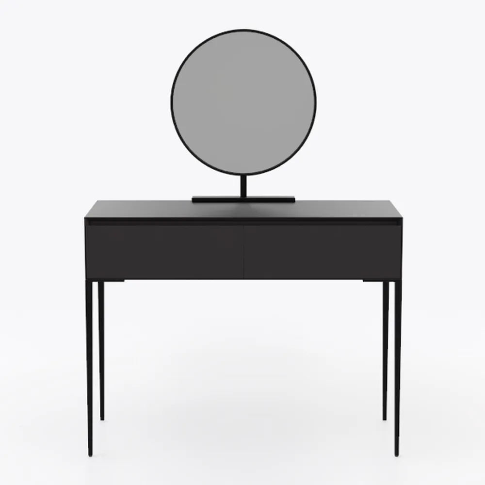 FUNKOCO Black Small Writing Desk with Drawers, 40