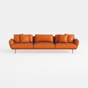 Valencia Varese 90" Full Leather Couch Cognac Tan