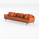 Valencia Varese 90" Full Leather Couch Cognac Tan  Left 45 Degree View