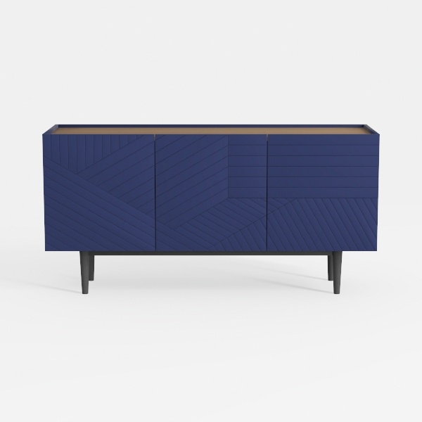 Blue Fluted Sideboard Cabinet,Modern Storage