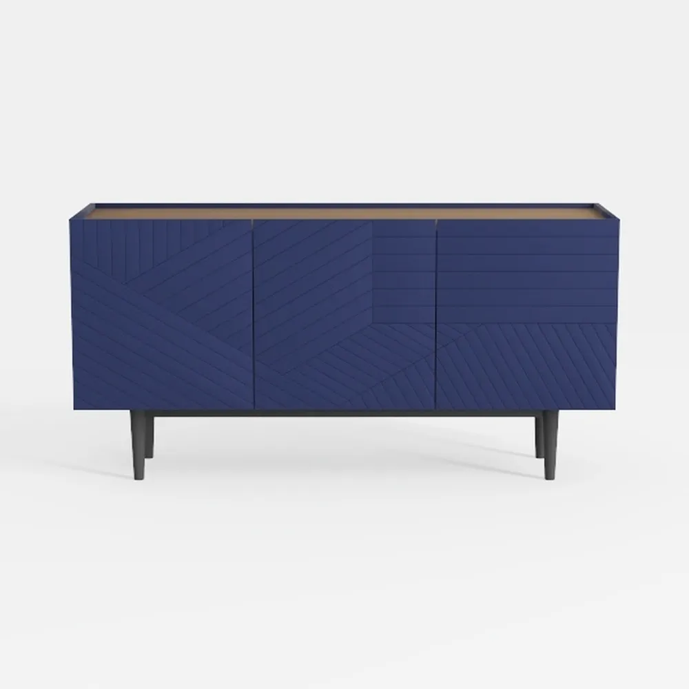 Blue Fluted Sideboard Cabinet,Modern Storage
