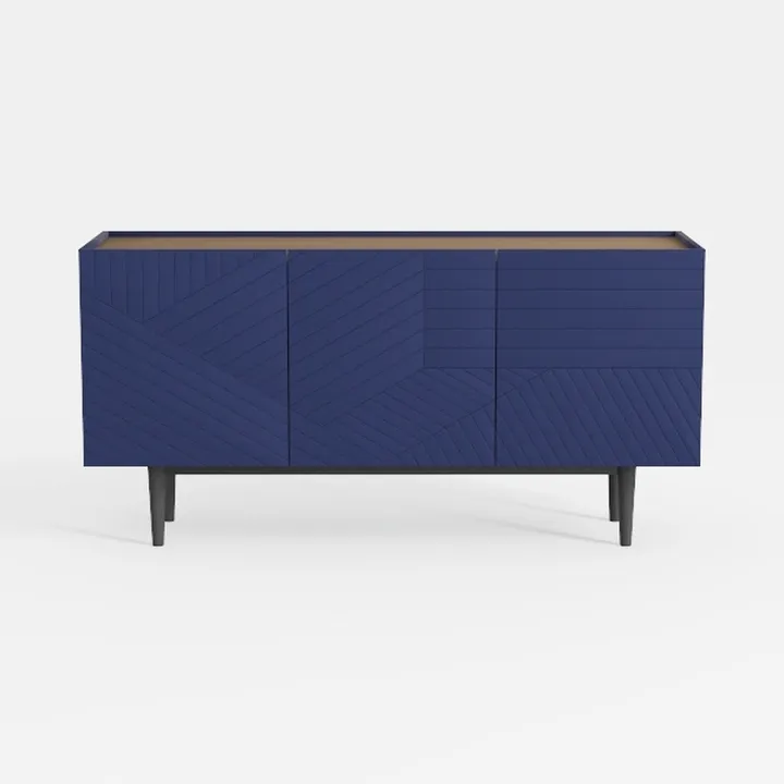 Blue Fluted Sideboard Cabinet,Modern Storage