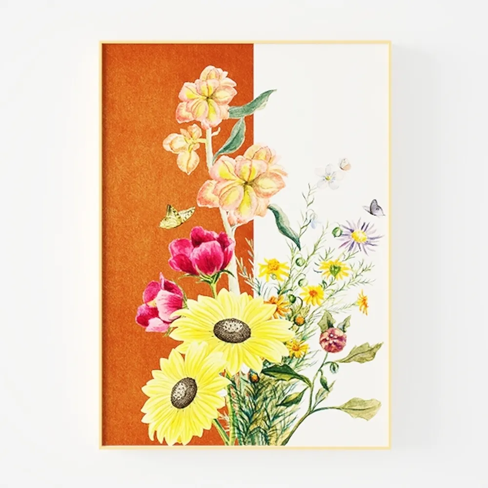 Spring Antique Flower Oil Painting Poster French