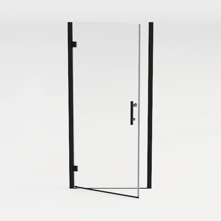 Keonjinn 32" W x 72" H Black Frameless Glass