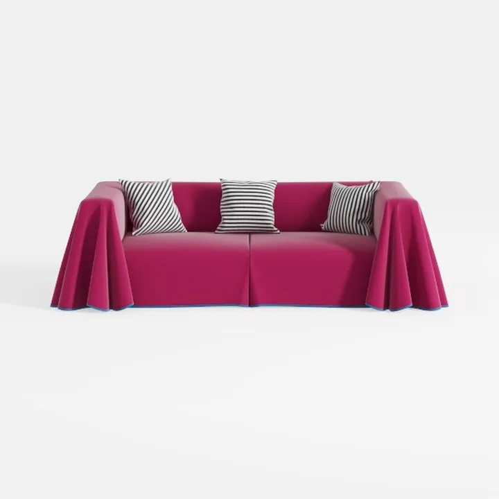 Lips Hot Pink Velvet Settee