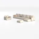 CHITA Sectional Modular Down Filled U Shape Sofa Left 45 Degree View