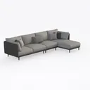 Legend Vansen Velvet Sofa sectional for Living Roo Right 45 Degree View