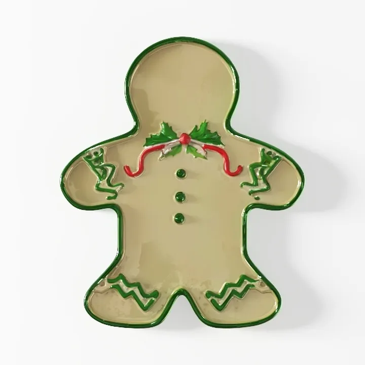 Lenox Holiday Gingerbread Man Accent Plate_ai generated