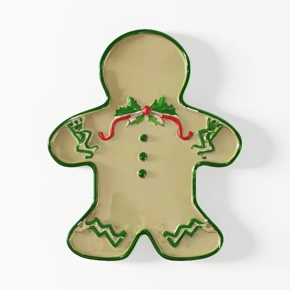 Lenox Holiday Gingerbread Man Accent Plate_ai generated