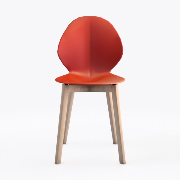 Crimson Pp Patio Outdoor Dining Chair with Oak Woo