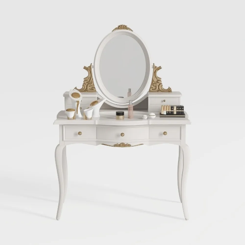 WESTREE Women Makeup Vanity Desk with 2 Drawers - 