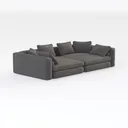 L-Shape 3 Seat Reversible Sectional Couch, Pull Right 45 Degree View