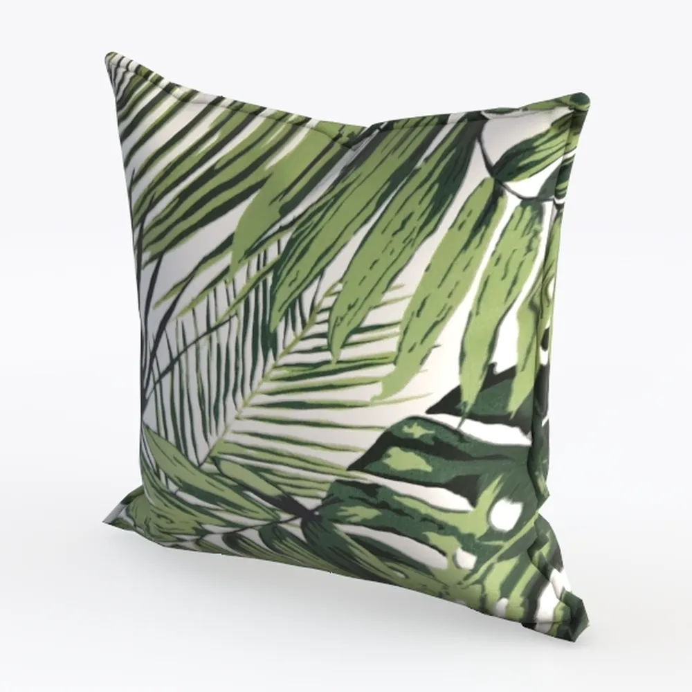 Green Plant Throw Pillow Covers 18x18 Inch Set